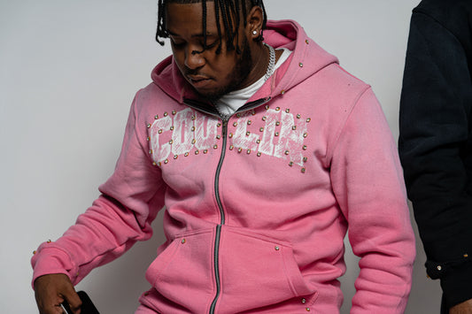 Coolin diamond zip up pink