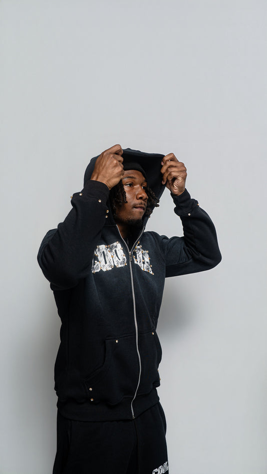 Coolin diamond zip up Black